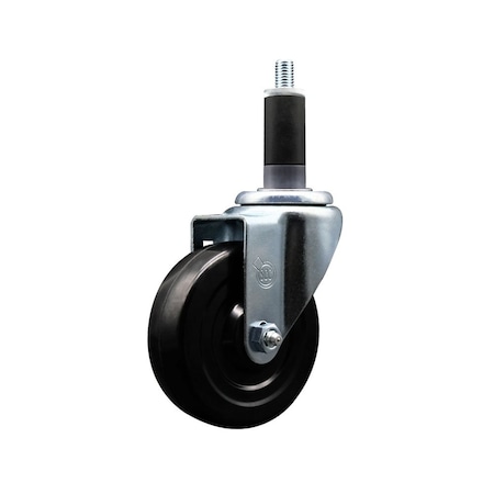 Service Caster 4'' Soft Rubber Wheel Swivel 1-1/8'' Expanding Stem Caster SCC-EX20S414-SRS-118